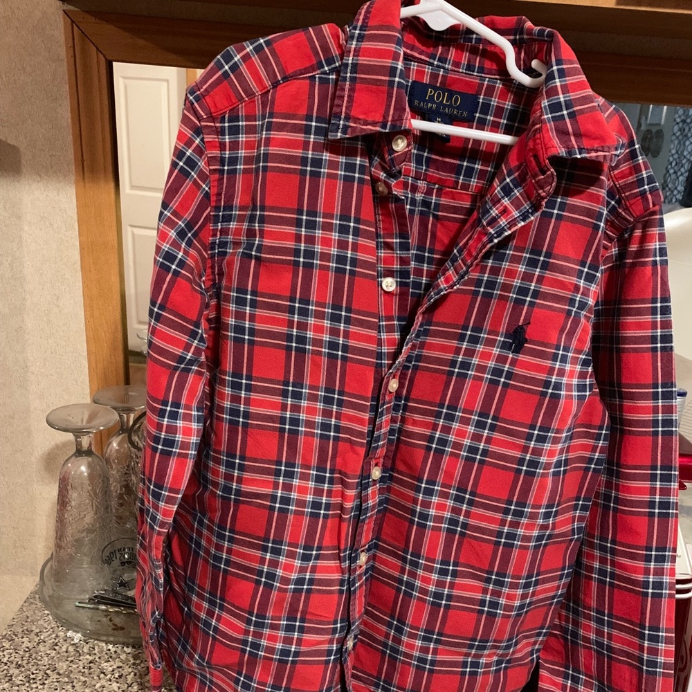 Boys Ralph Lauren collared shirt.